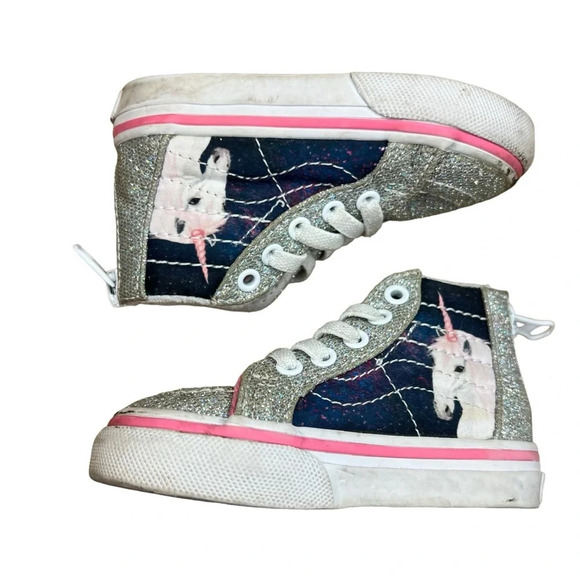 HP: VANS Digi Unicorn‎ Sk8-Hi Zip Glitter Girls Shoes - Toddler 4.0 - Picture 3 of 9